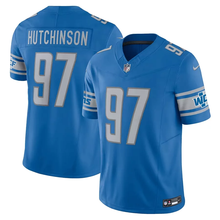 Aidan Hutchinson 2023 Detroit Lions Black Champions Edition Vapor Jersey | Stitched Fan Gear | For Men, Women & Youth