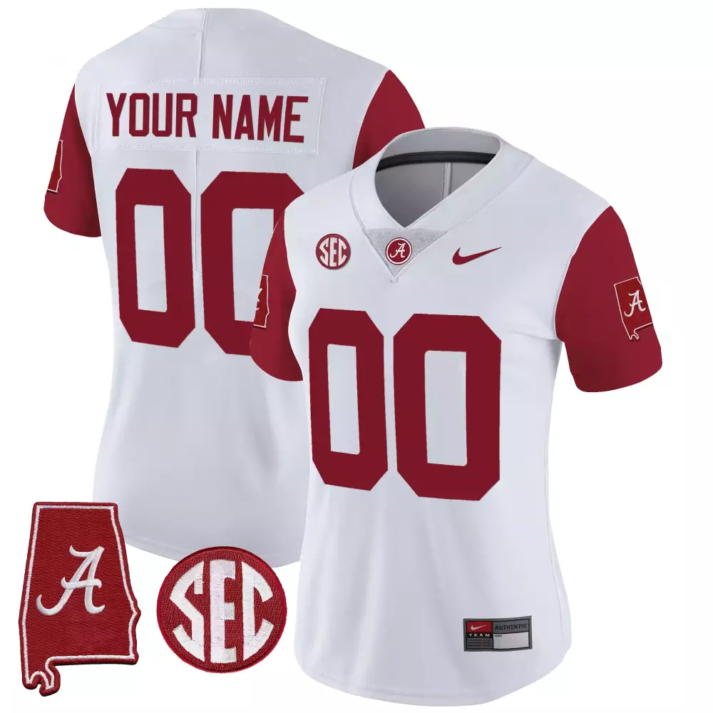 Alabama Crimson Tide Women's Custom Stitched Jersey | Red 2023 with Name Patch | Perfect for Fans