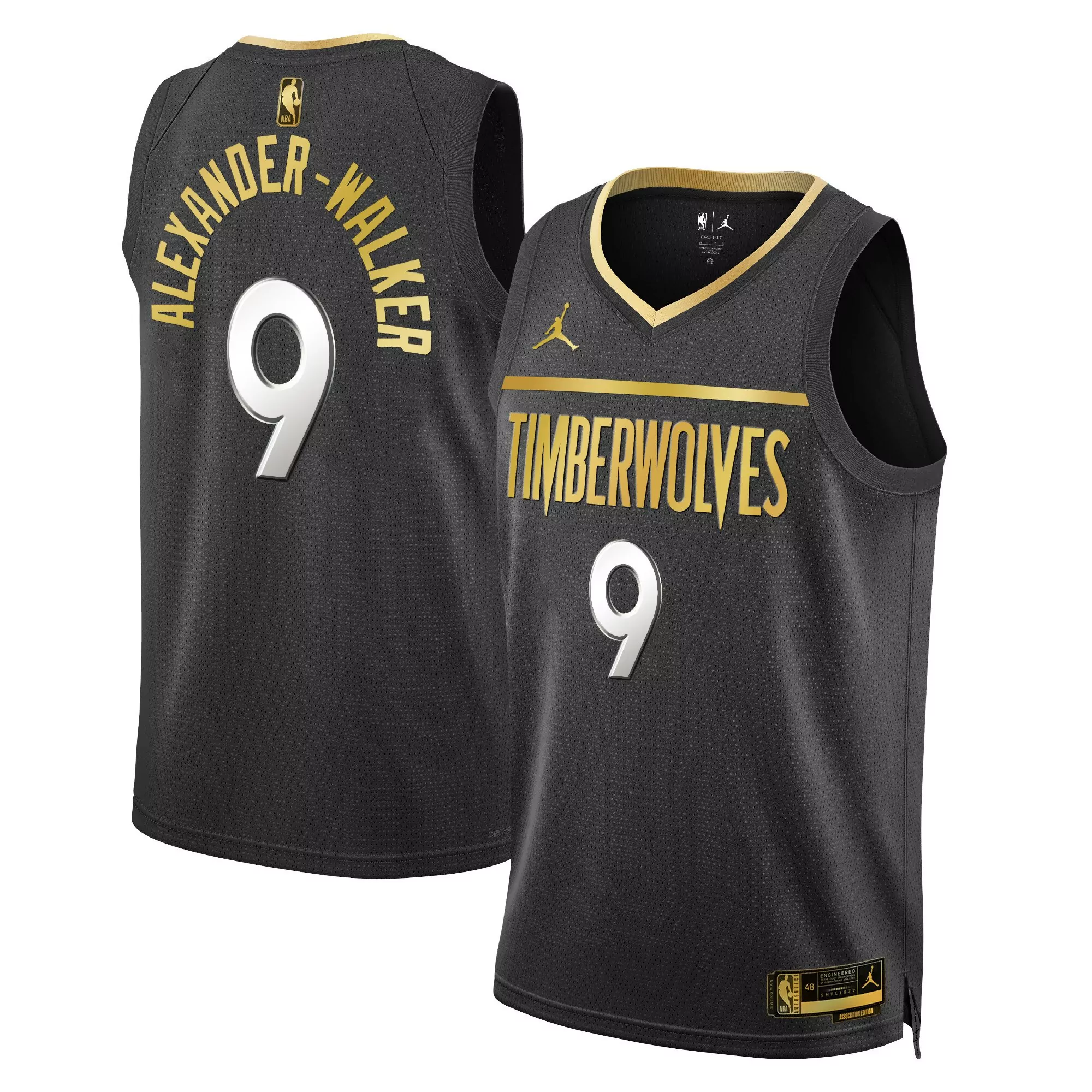 alexander walker 9 minnesota timberwolves 2024 white all stitched vapor jersey
