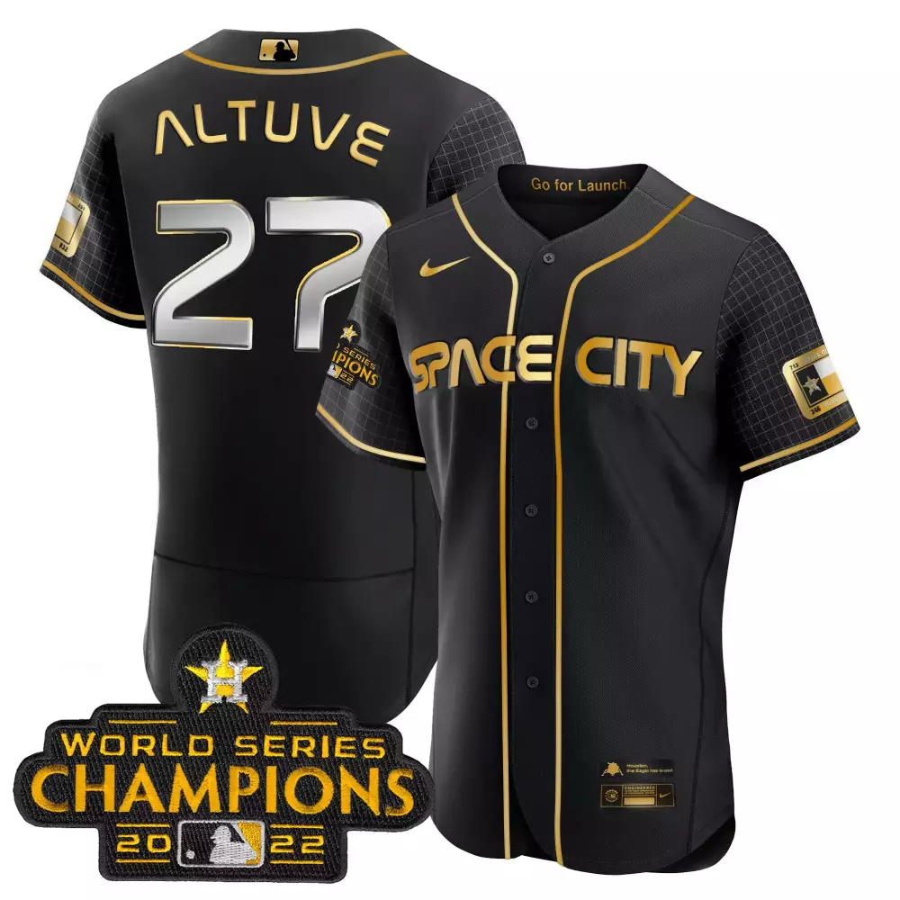 altuve 27 houston astros black youth jersey all stitched name patch 2022 space city champions