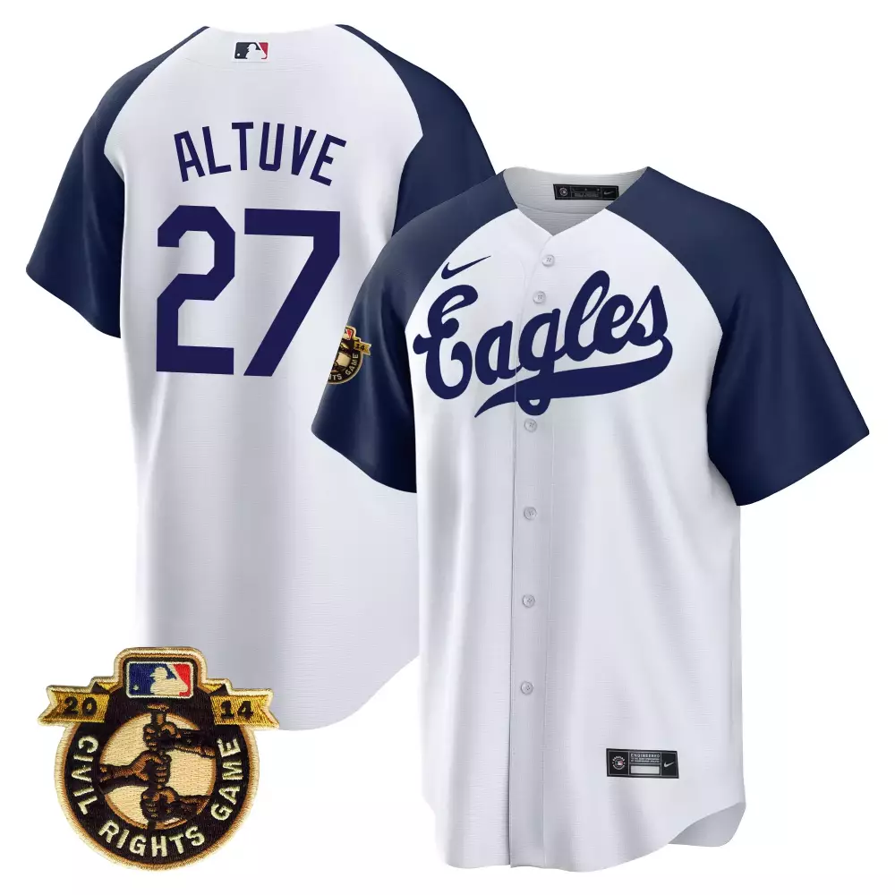 altuve 27 houston eagles white stitched jersey name patch men s style 2014 civil rights game
