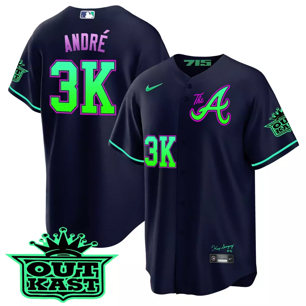 andr 3k atlanta braves navy stitched jersey men s name patch 2023