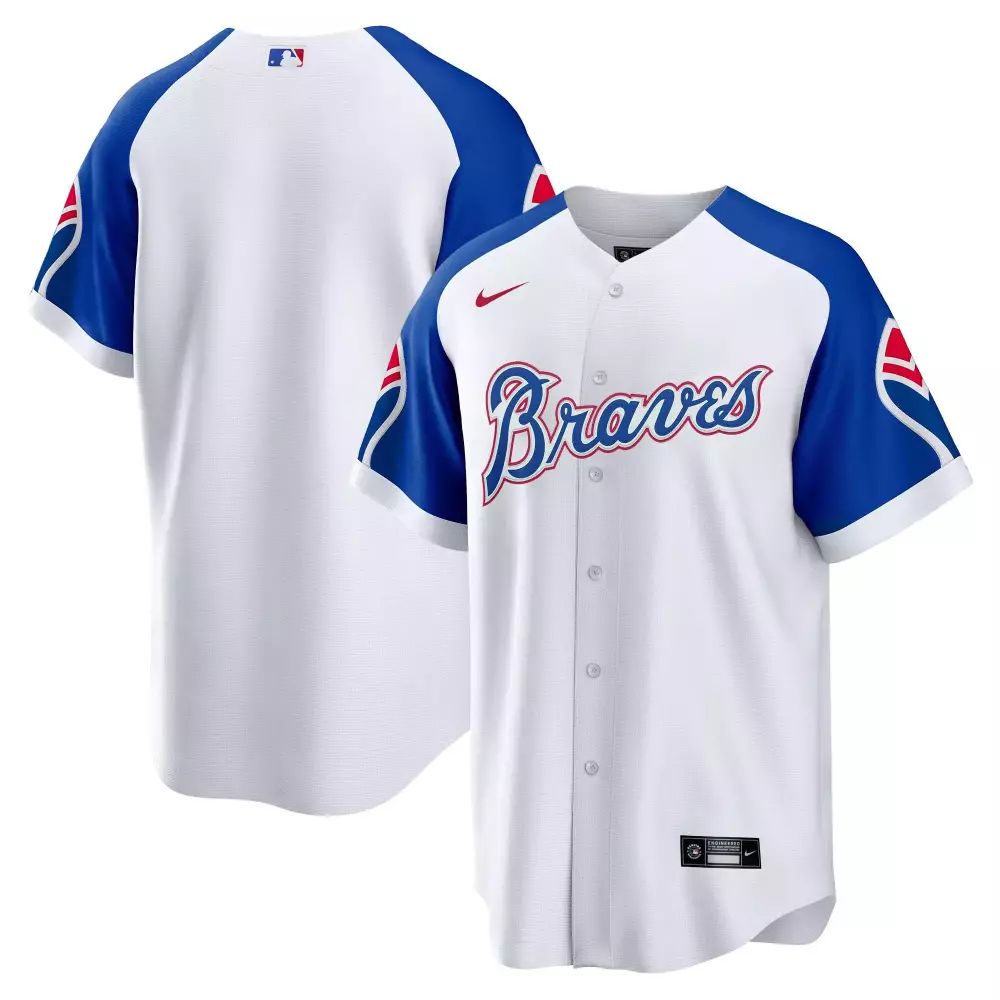 atlanta braves white blue jersey 2023 men s all stitched vapor jersey