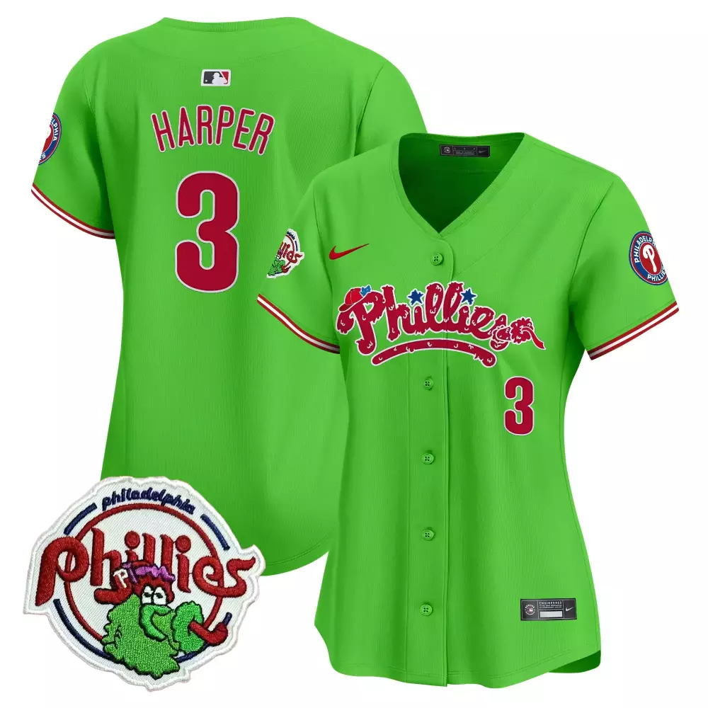 bryce harper 3 philadelphia phillies white stitched jersey name patch men s 2023 red october