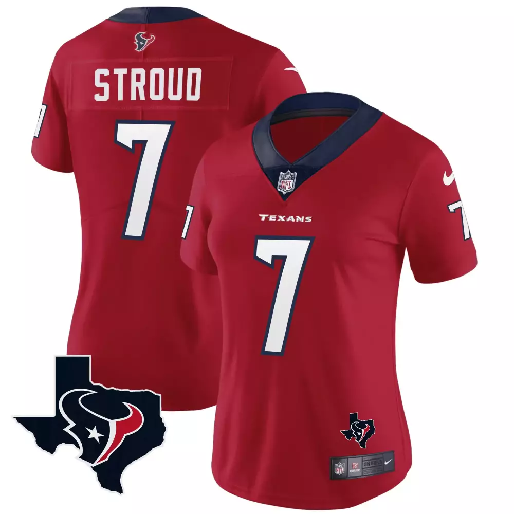 CJ Stroud 7 Houston Texans Women's Red Vapor Limited Jersey | 2024 | All Stitched Fan Gear | For Men, Women & Youth