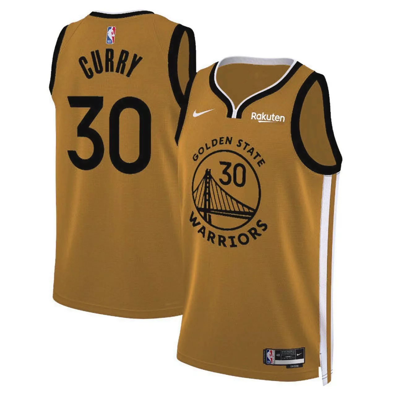 curry 30 golden state warriors 2023 men s all stitched vapor jersey white yellow patch 6
