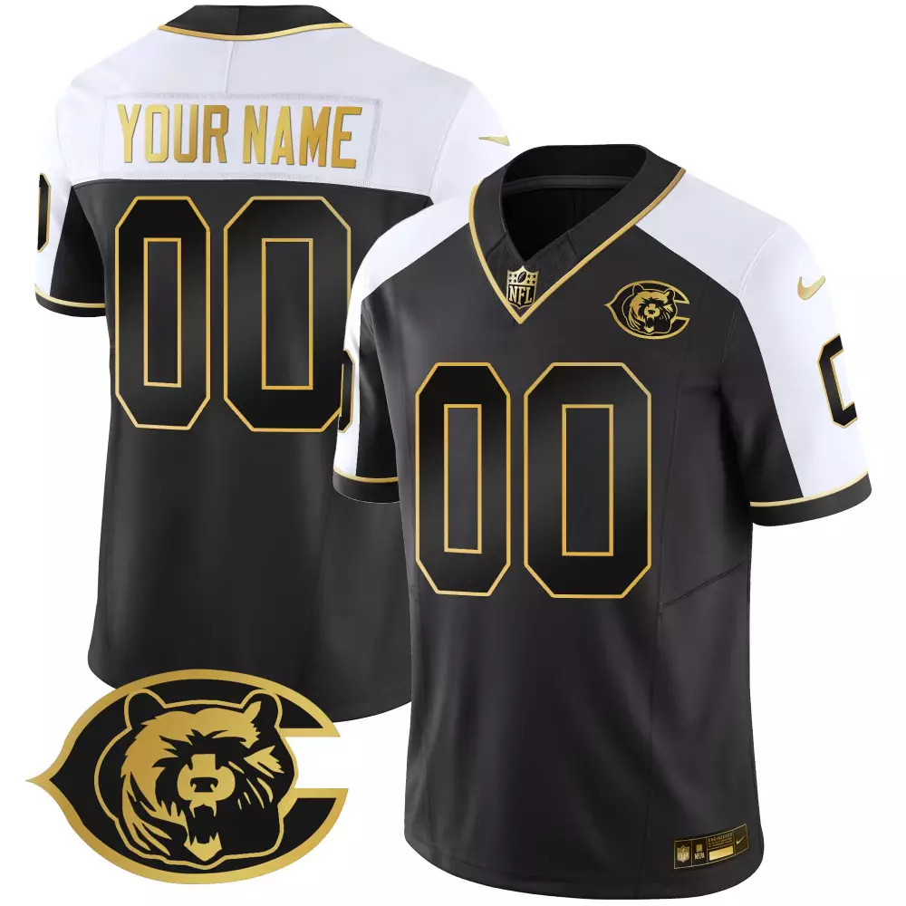 custom bears black stitched jersey with your name 00 men s style 2023 name patch