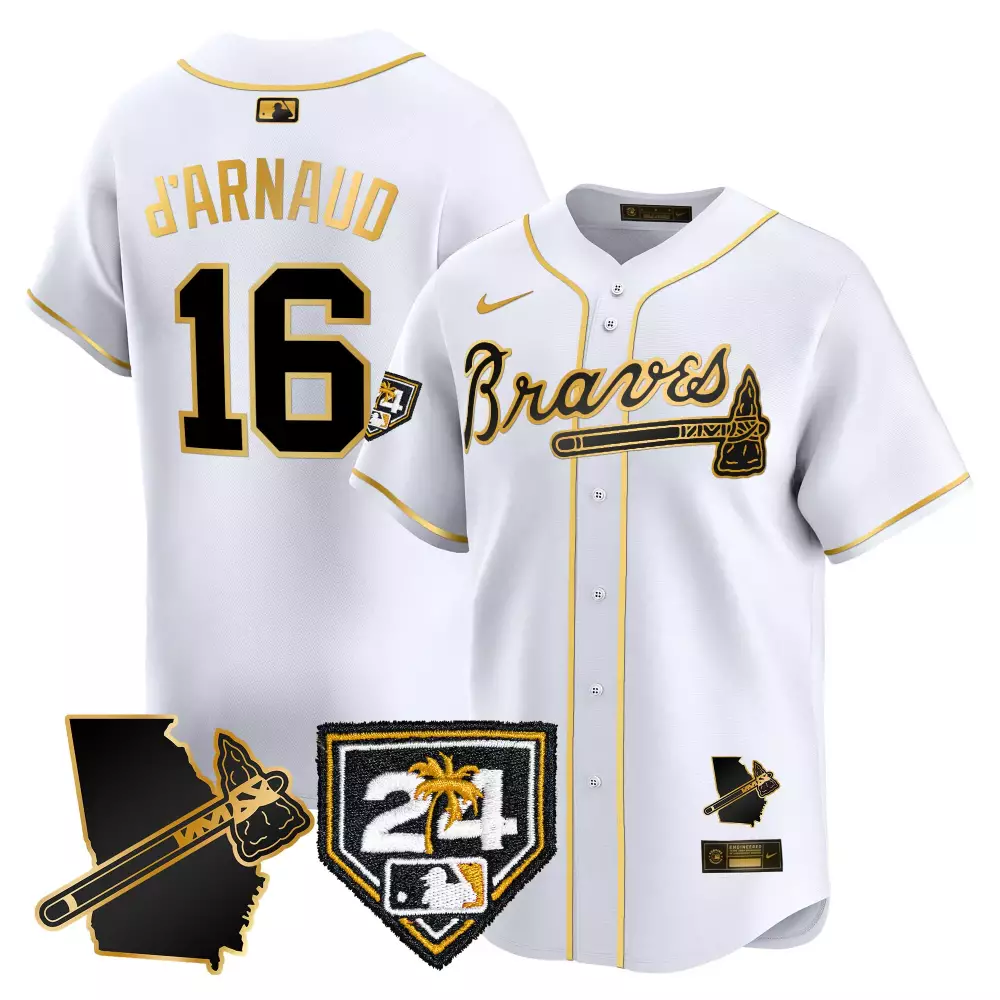 d arnaud 16 atlanta braves white 2024 spring training all stitched vapor jersey