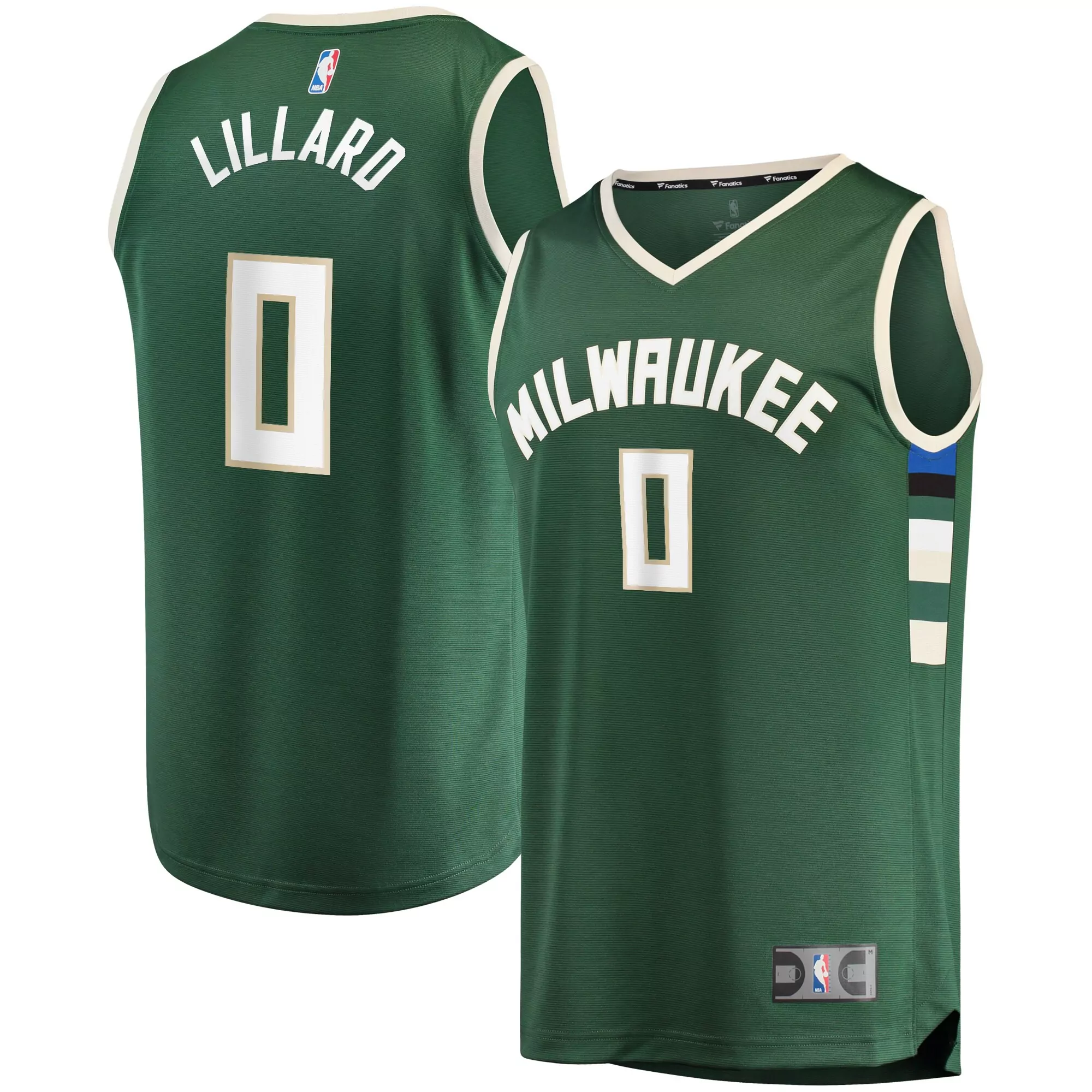damian lillard 0 milwaukee bucks green stitched jersey men s 2023 name patch
