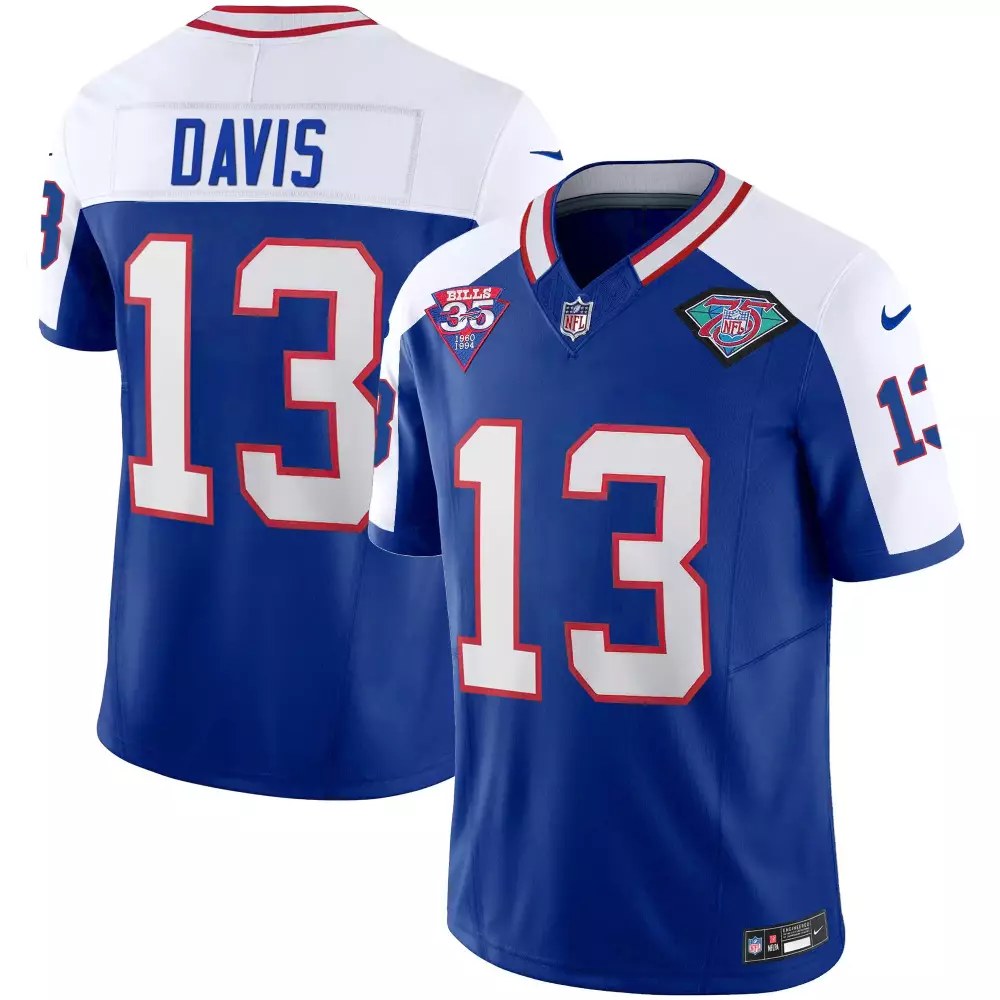 davis 13 buffalo bills women s all stitched vapor jersey 2023 red blue design