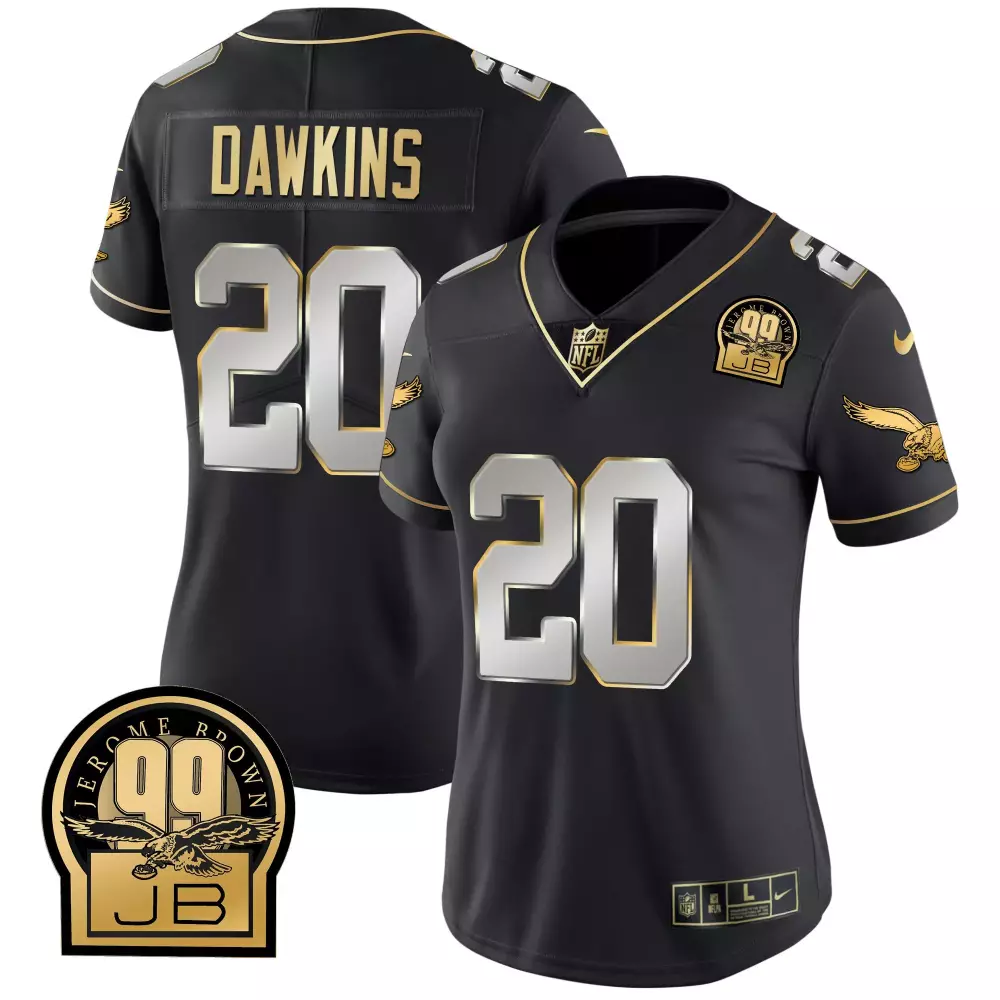 dawkins 20 black stitched jersey women s limited name patch 2023 eagles