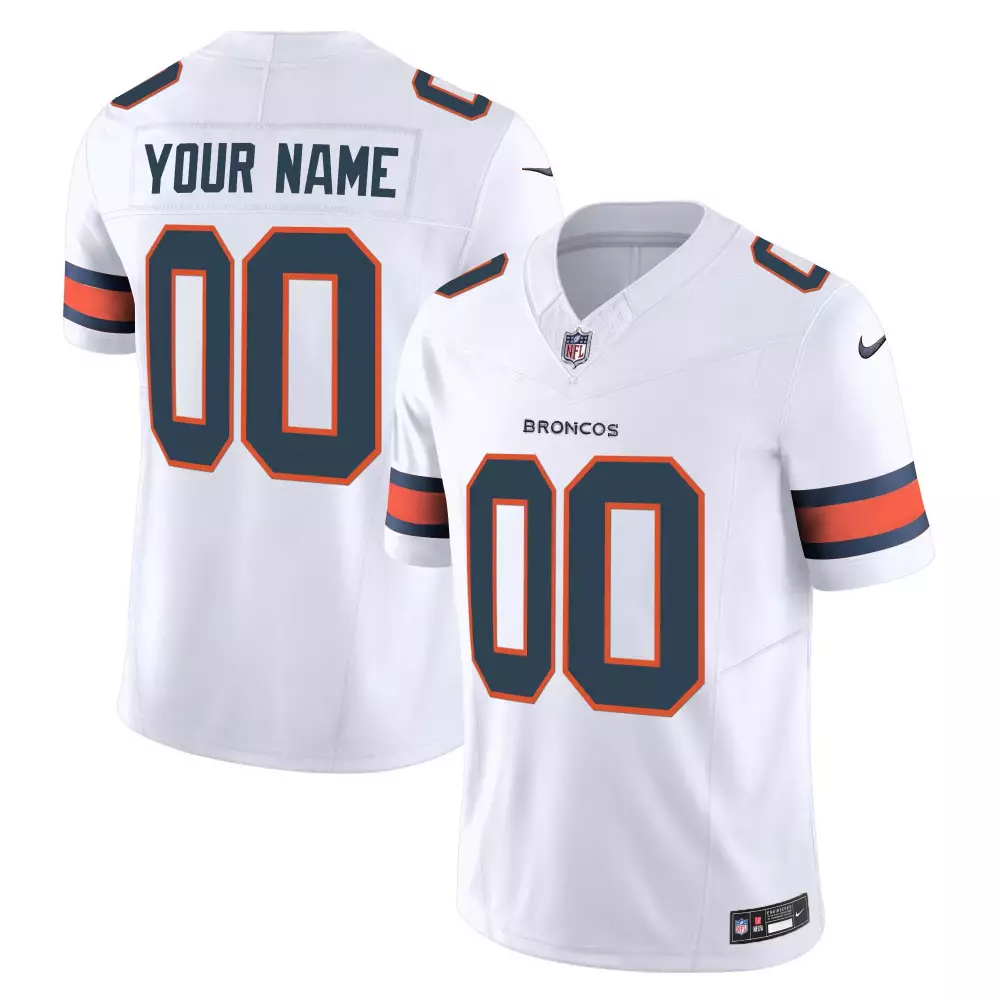 Denver Broncos White All Stitched Jersey with Name Patch | 2023 Style | For Men, Women & Youth