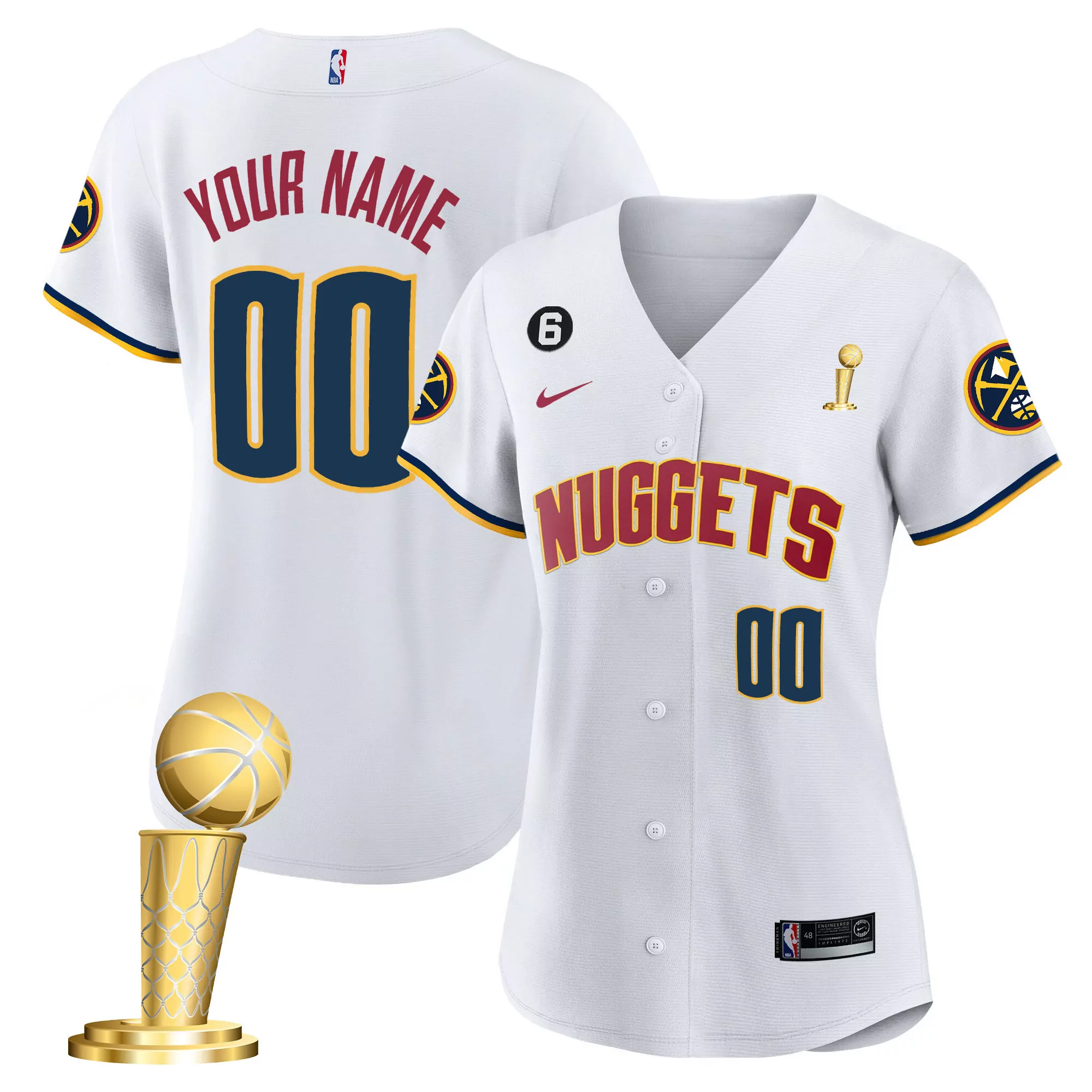 denver nuggets custom stitched jersey your name 00 white 2023 champions men s style