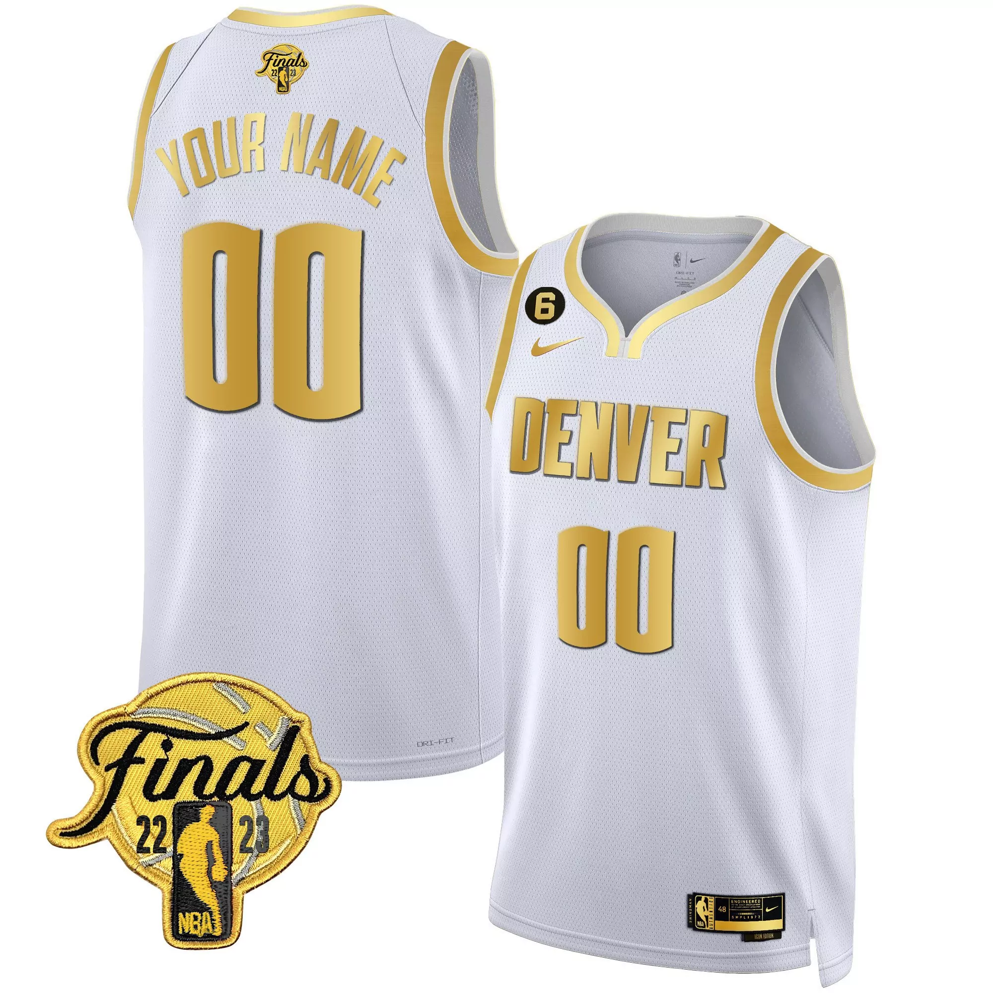 denver nuggets custom stitched jersey your name 00 white 2023 champions men s style