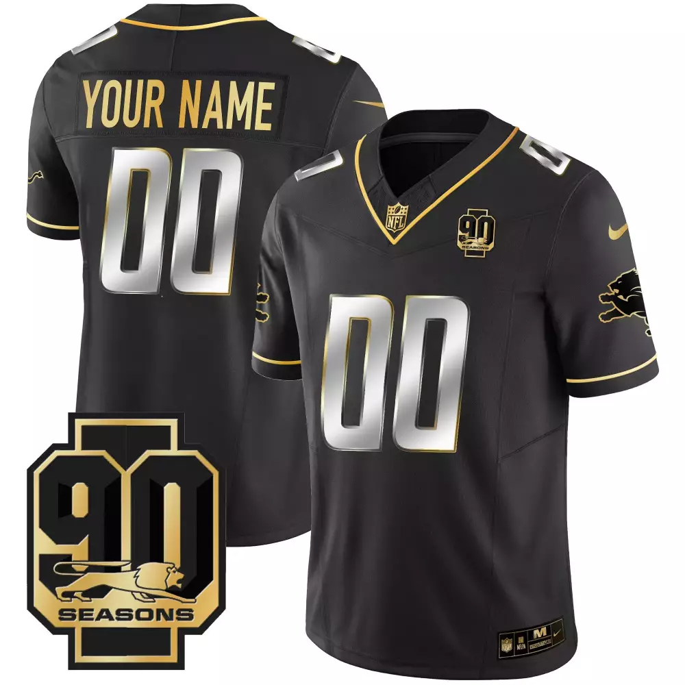 detroit lions black all stitched jersey with name patch 2024 motor city style for men
