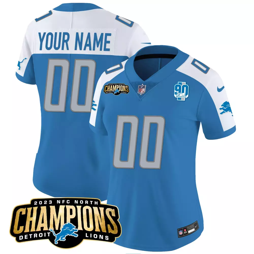 Detroit Lions Women's 2023 Champions Jersey | Stitched Vapor in White | Game Day Outfit | For Men, Women & Youth