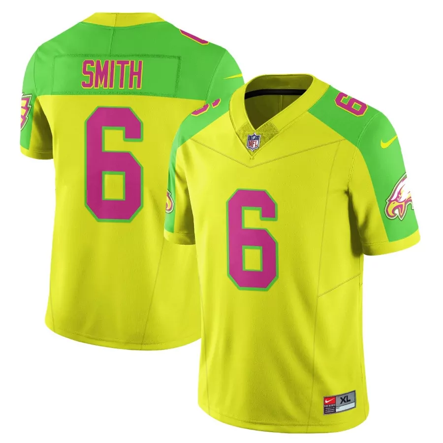 devonta smith 6 philadelphia eagles city edition vapor limited jersey yellow all stitched