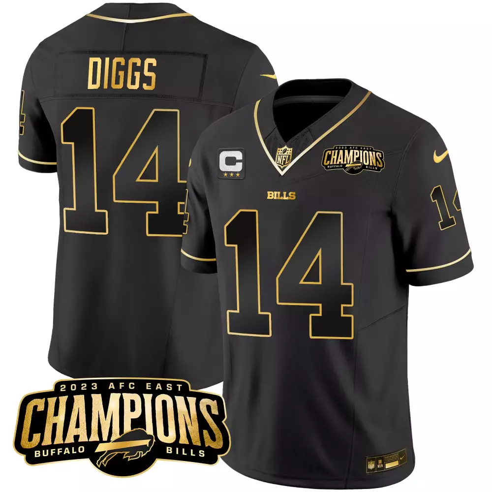 Stefon Diggs 2023 Men's Black Jersey | Name Patch | AFC East Champions | Game Day Outfit | For Men