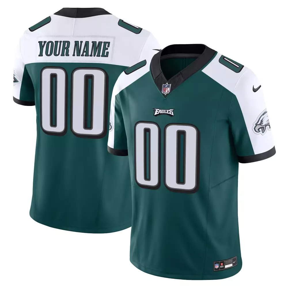 eagles custom stitched jersey your name 00 men s 2023 green name patch
