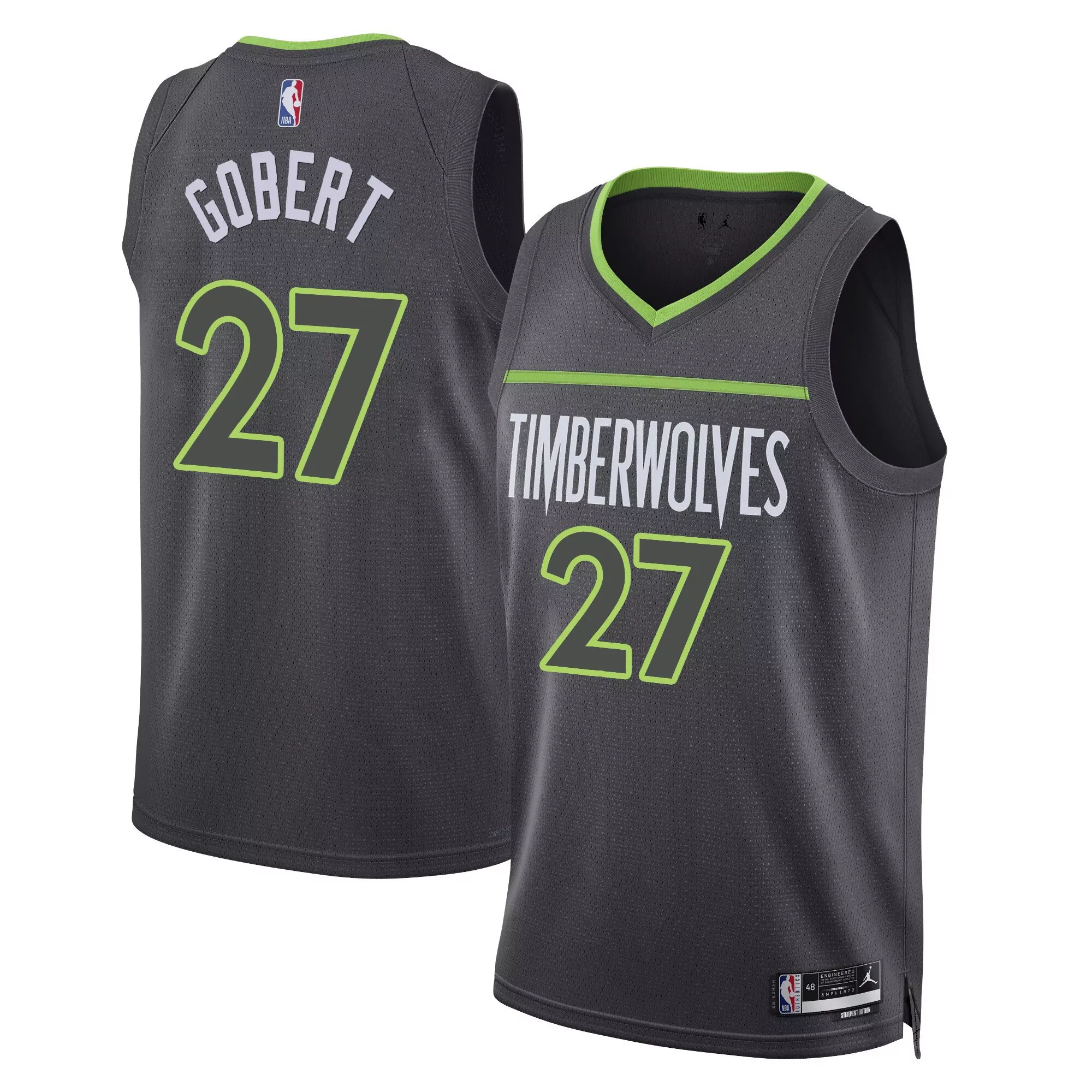 gobert 27 minnesota timberwolves black stitched jersey men s style name patch 2023