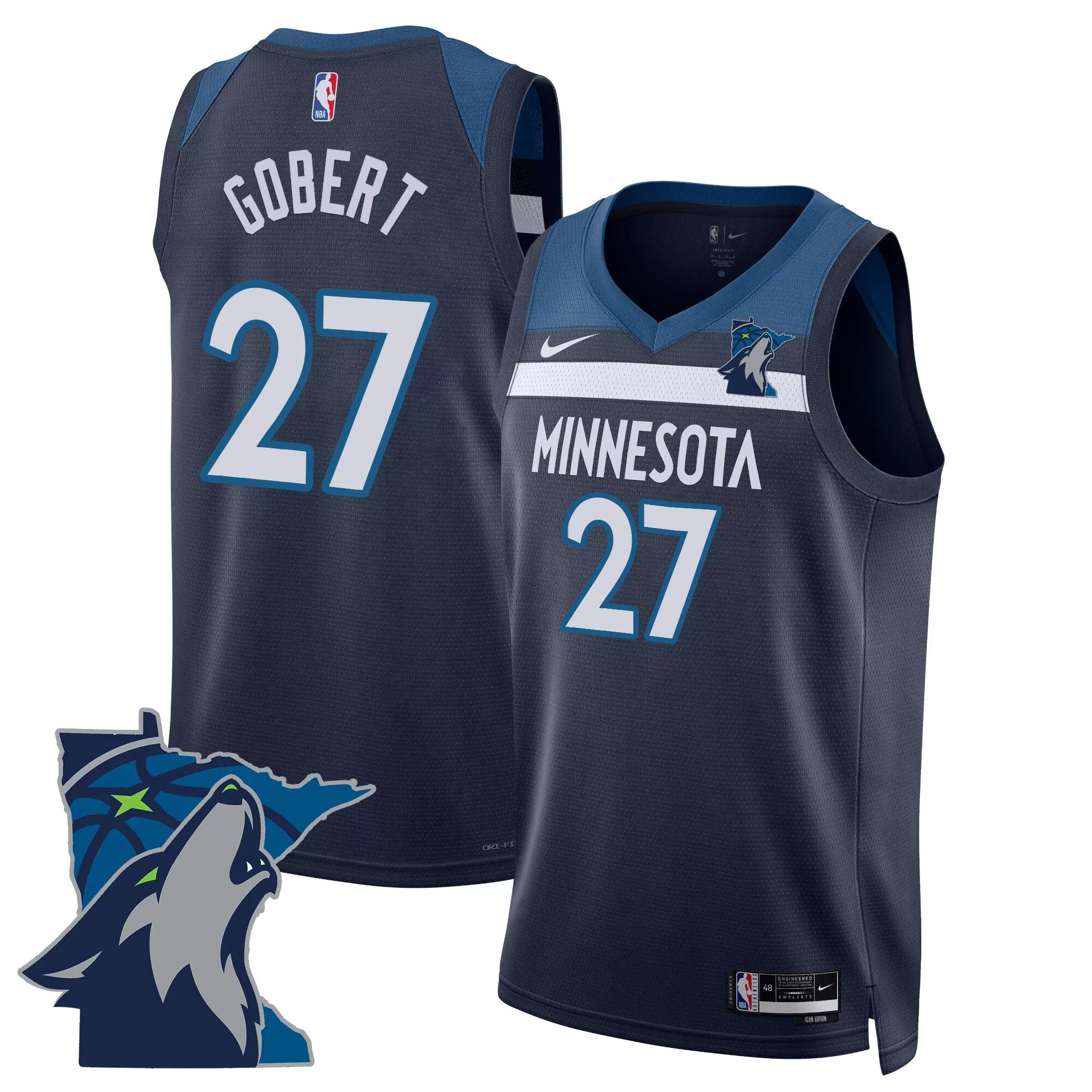 gobert 27 minnesota timberwolves black stitched jersey men s style name patch 2023