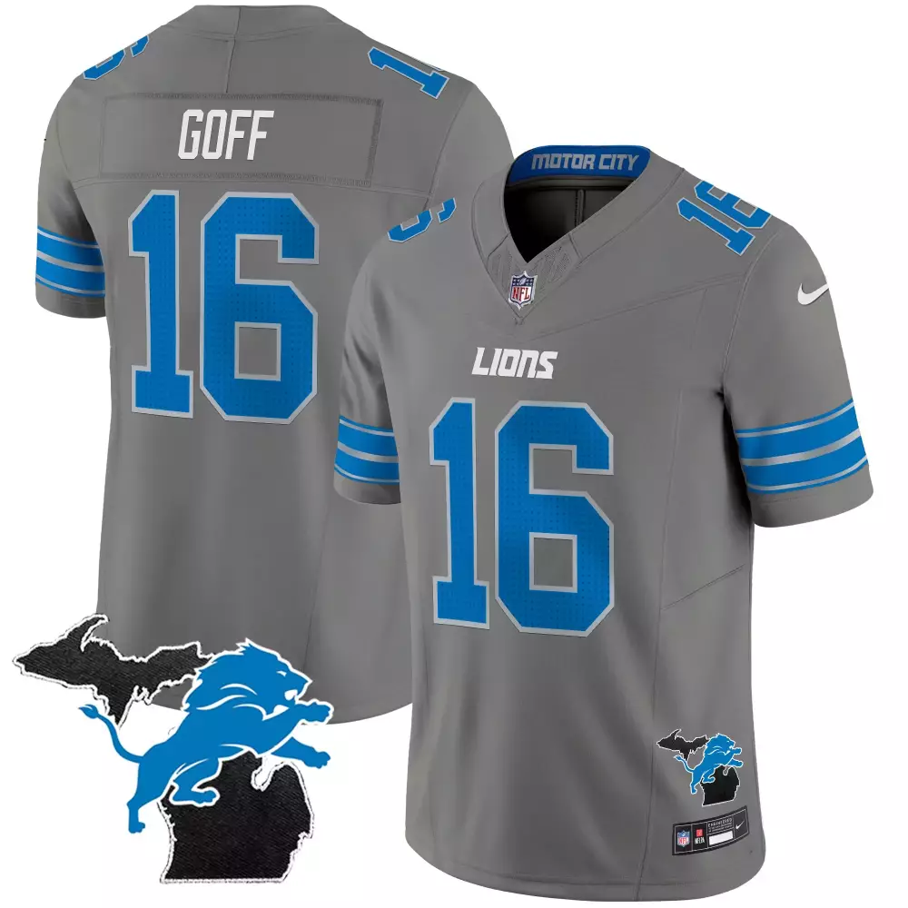 Goff 16 Detroit Lions Blue Stitched Jersey | 90th Year Name Patch | Limited Edition for Men, Women & Youth