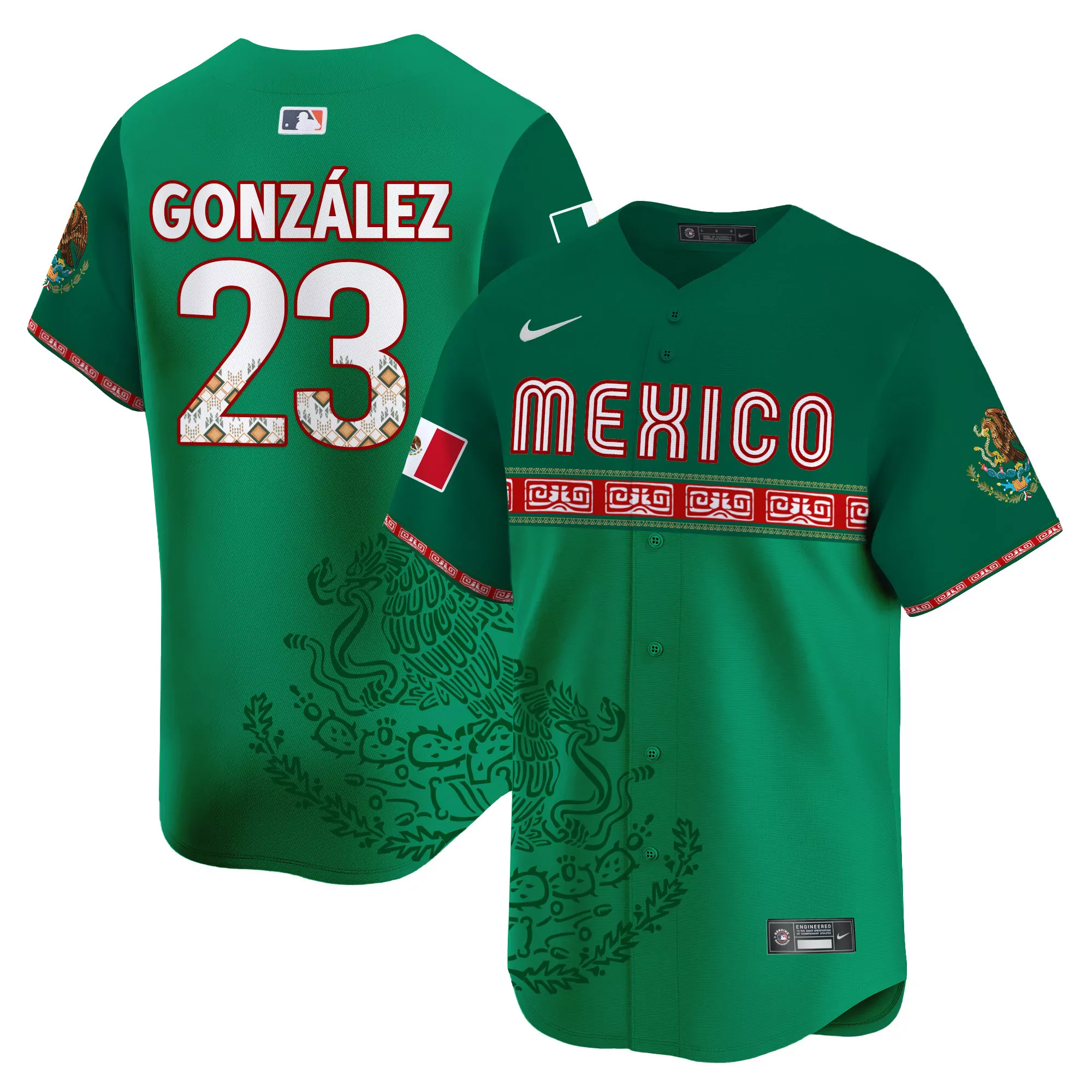 gallegos 65 mexico green all stitched jersey men s style name patch 2023