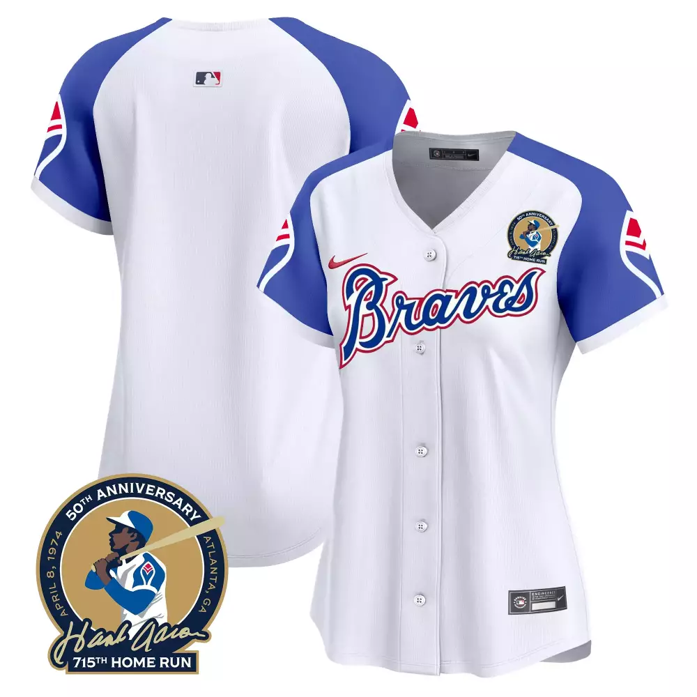 hank aaron 44 atlanta braves women s red all stitched jersey name patch 2024