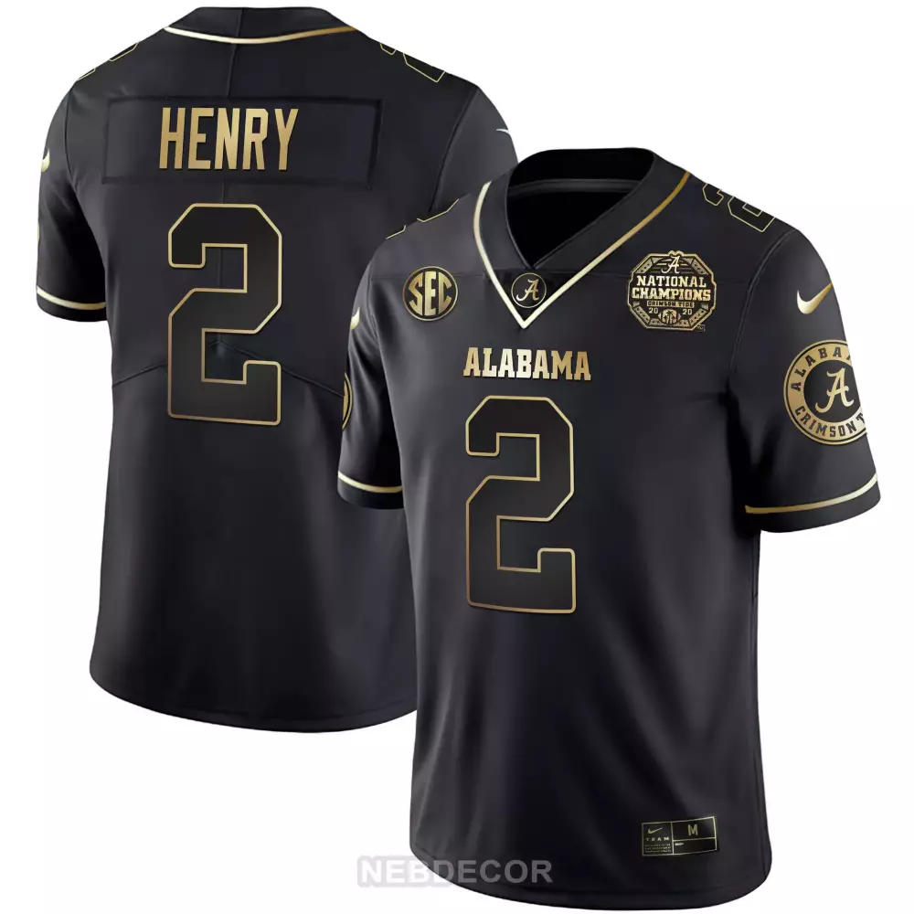 Henry 2 Alabama Crimson Tide 2020 Stitched Jersey | National Champions Style | Replica Fan Gear for Men, Women & Youth