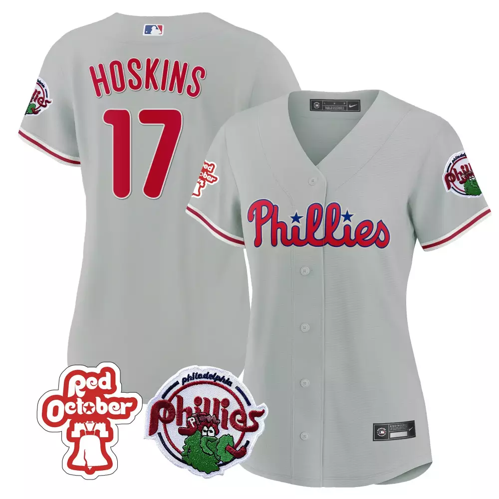 Hoskins 17 Philadelphia Phillies White Stitched Jersey | 2022 World Series Men's Style Name Patch | Celebrate the Game | For Men, Women & Youth