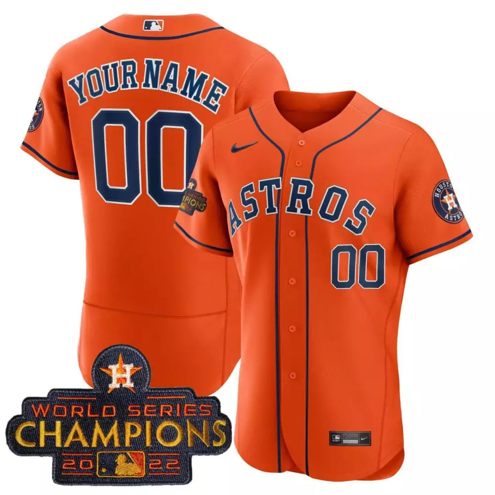 Houston Astros Orange Cool Base Custom Jersey | All Stitched Name Patch 2024 Ready 2 Reign | Fan Gear for All | For Men, Women & Youth