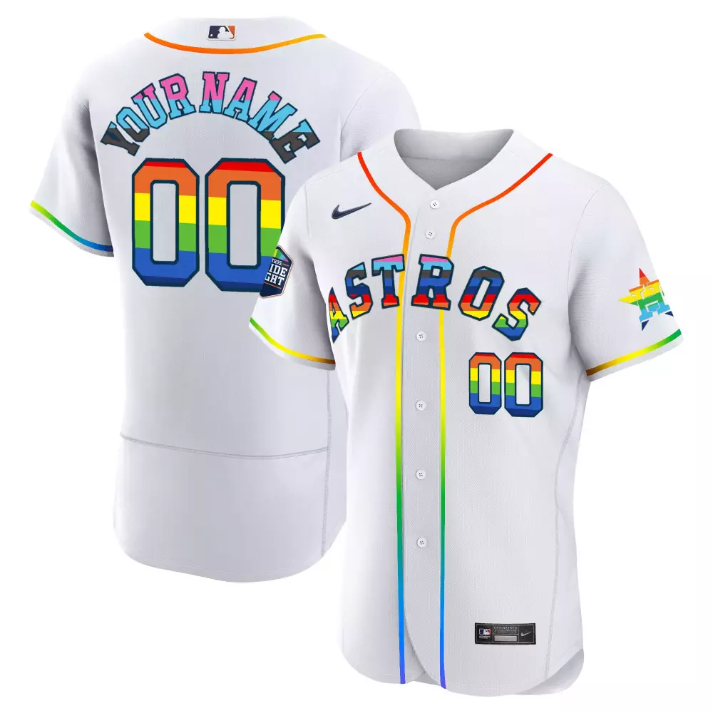 houston astros white stitched jersey 2023 with name patch for men