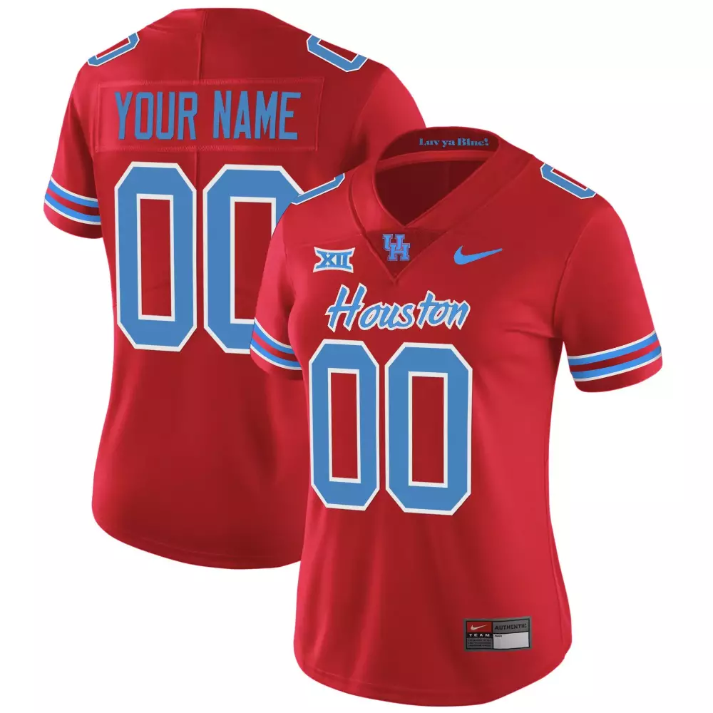 houston cougars red custom jersey with xii patch your name number 00
