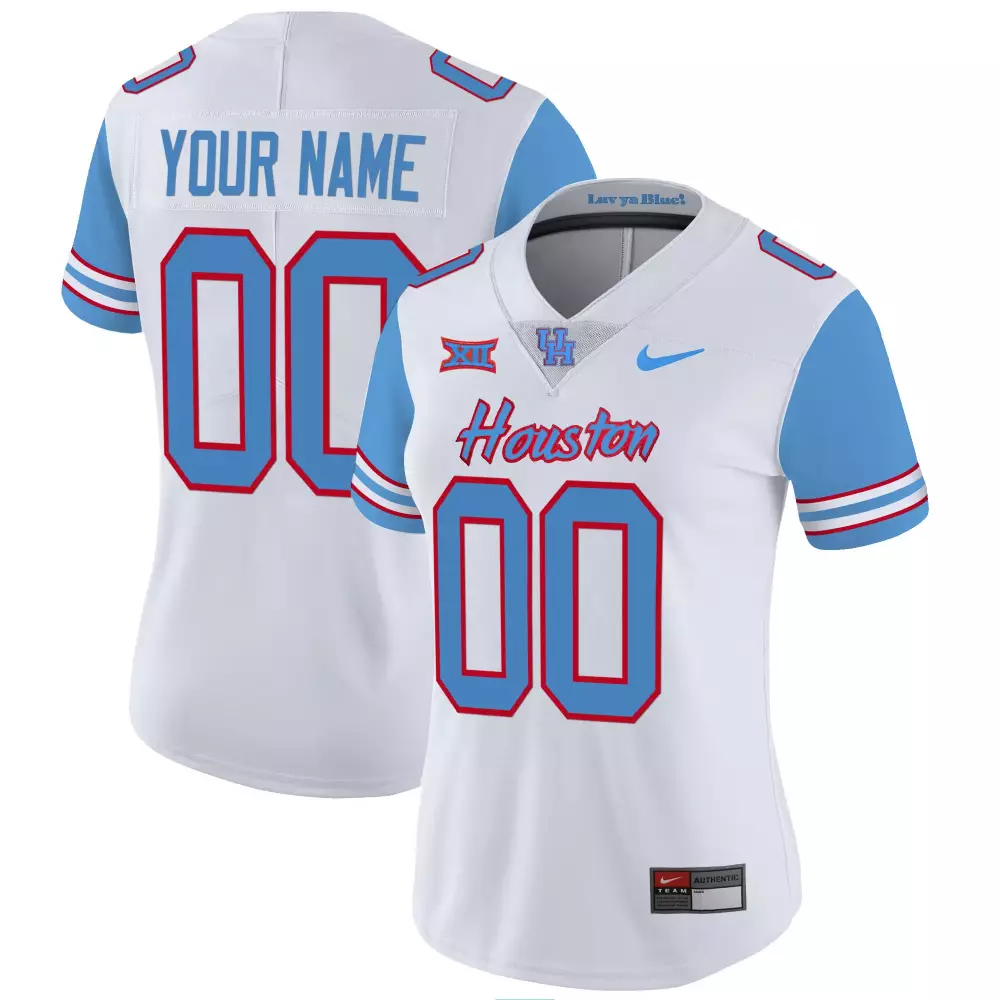 houston cougars women s white all stitched custom jersey 2023 name patch