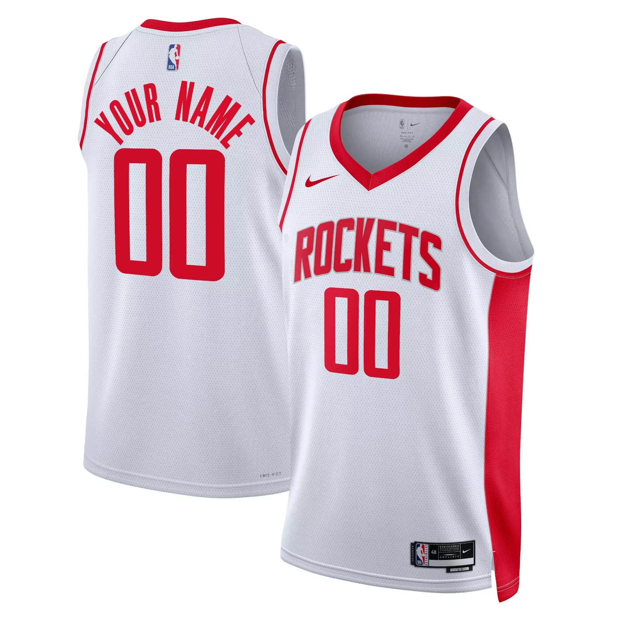 houston rockets custom stitched jersey white 2023 men s name patch style