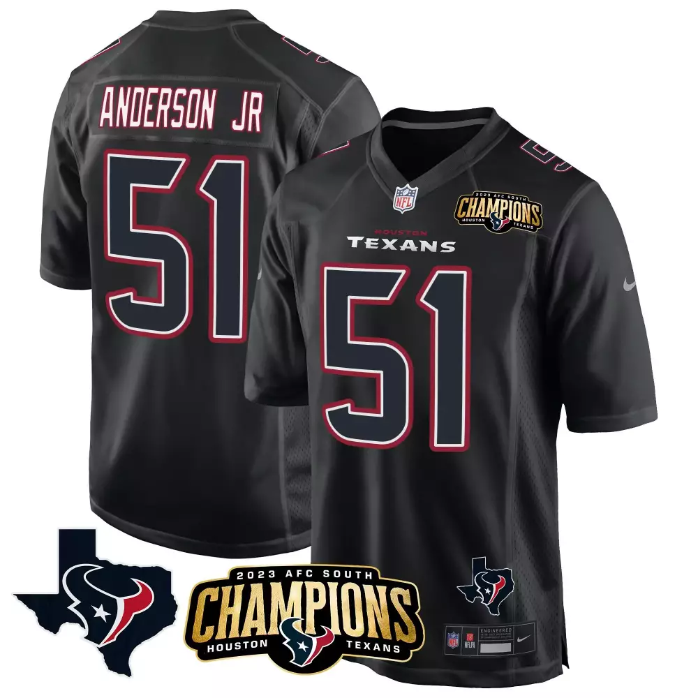 Will Anderson Jr. 51 Houston Texans Black Stitched Game Jersey | 2023 AFC South Champions Fan Gear | For Men, Women & Youth