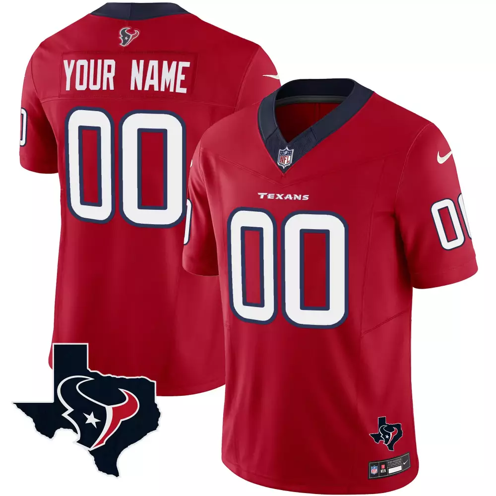 houston texans custom navy jersey with texas patch and stars design
