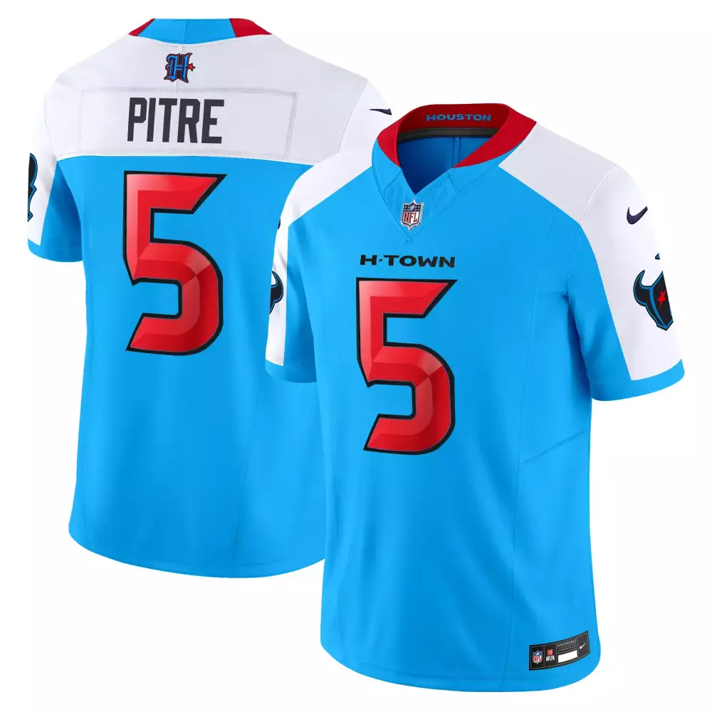 Pitre Houston Texans 2024 Stitched Jersey | Light Blue Name Patch Fan Gear | For Men, Women & Youth