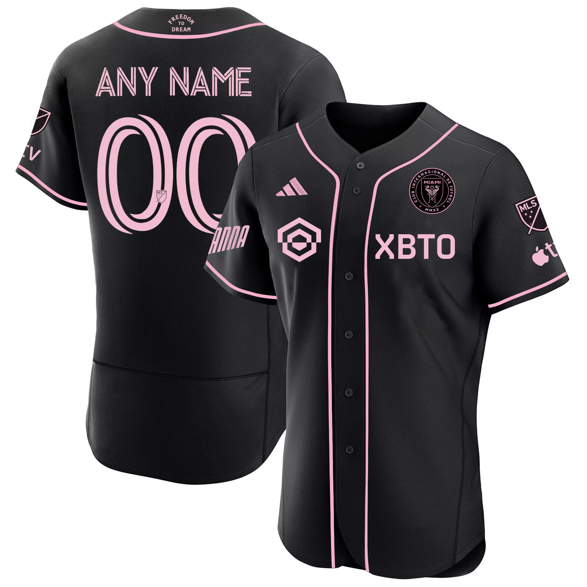 inter miami 2023 black stitched custom jersey any name 00 men s style name patch