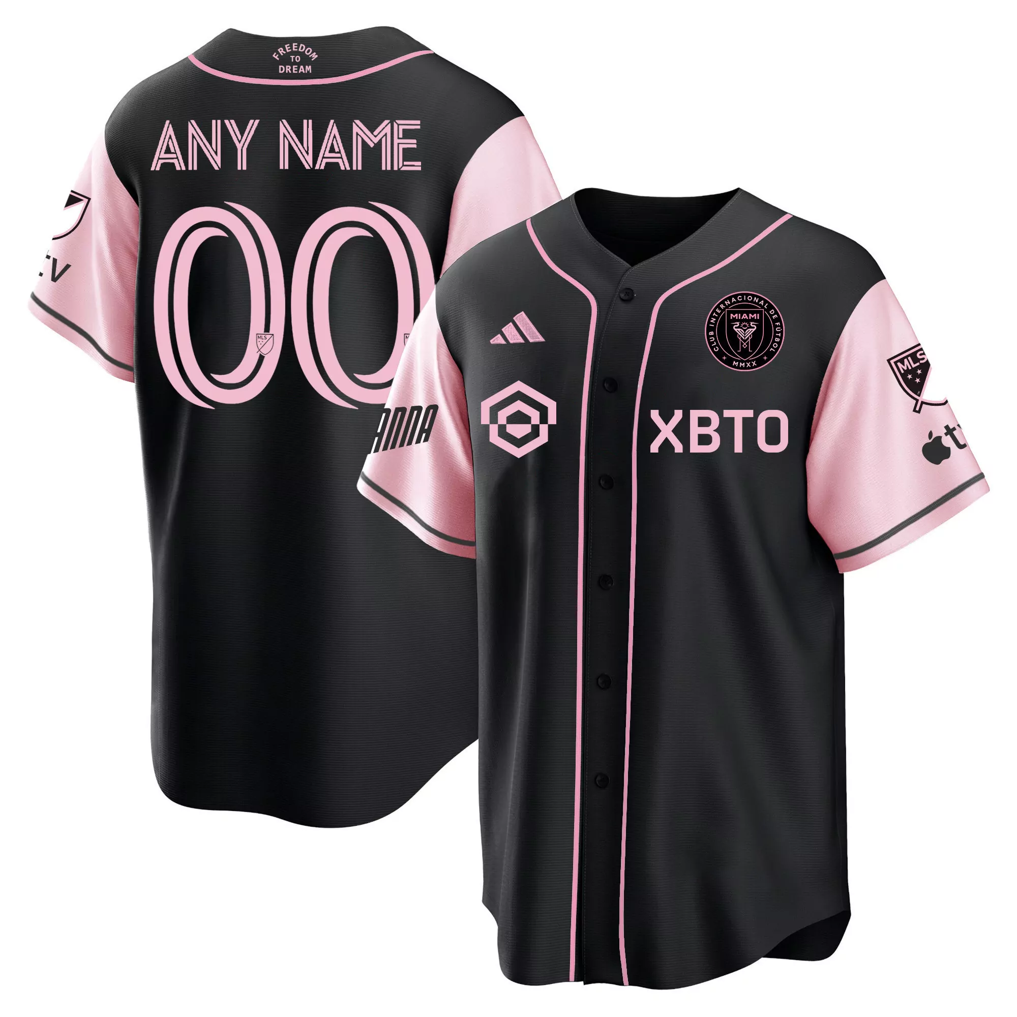 inter miami any name 00 black jersey all stitched men s custom style 2023 name patch