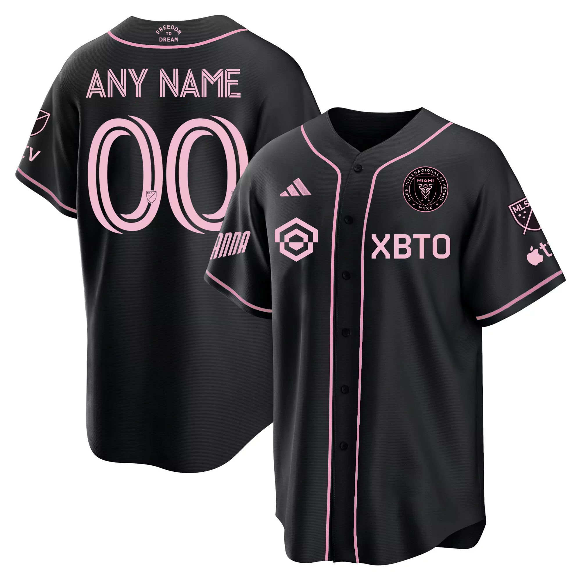inter miami black 2023 custom jersey any name 00 all stitched women s style with name patch