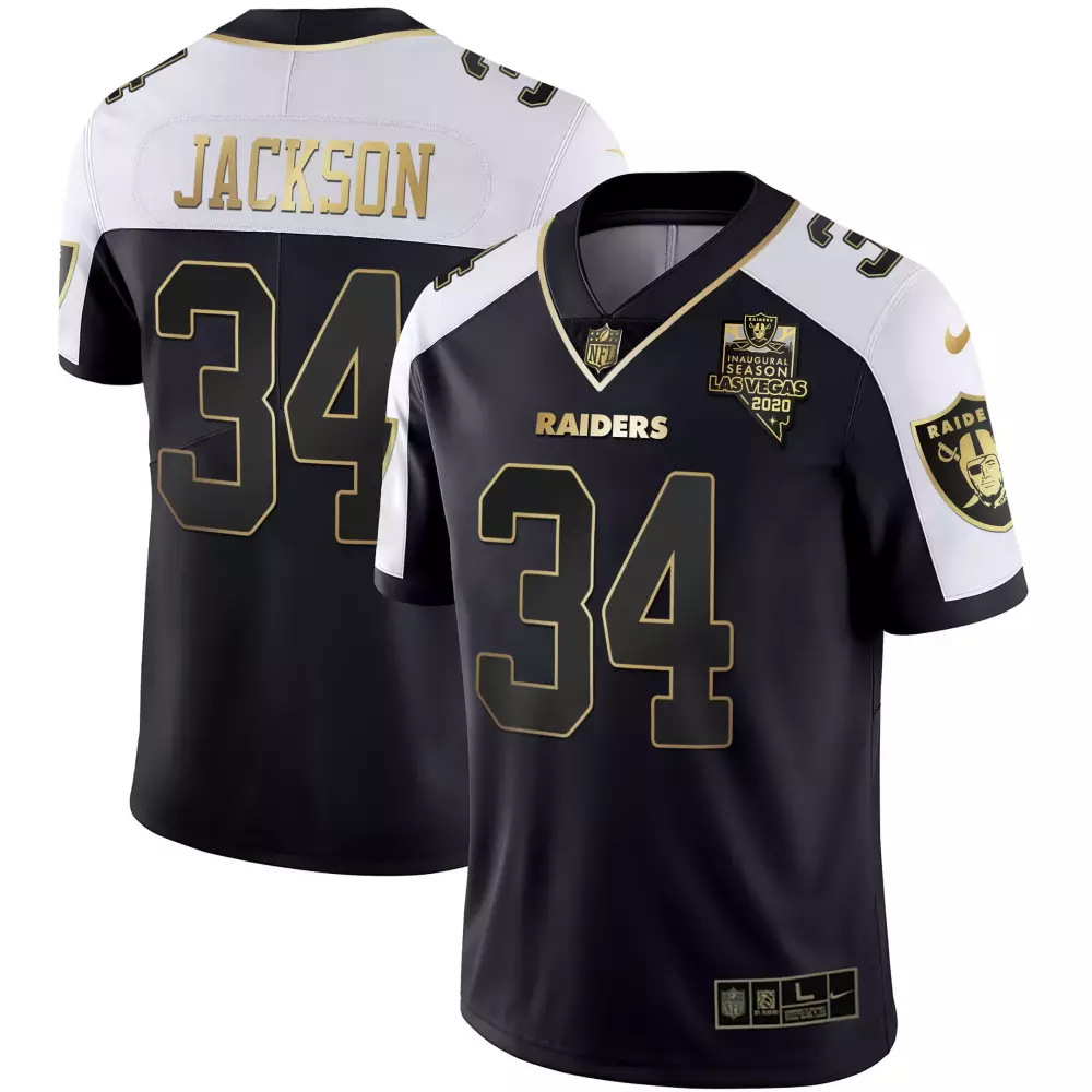Jackson 34 Las Vegas Raiders 2020 Women's Black Stitched Jersey | Name Patch Style | For Women