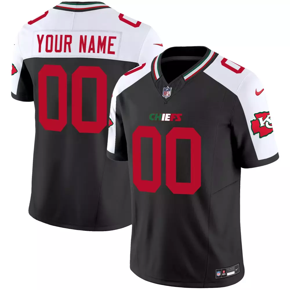 kansas city chiefs black custom stitched jersey 2023 with name patch for men