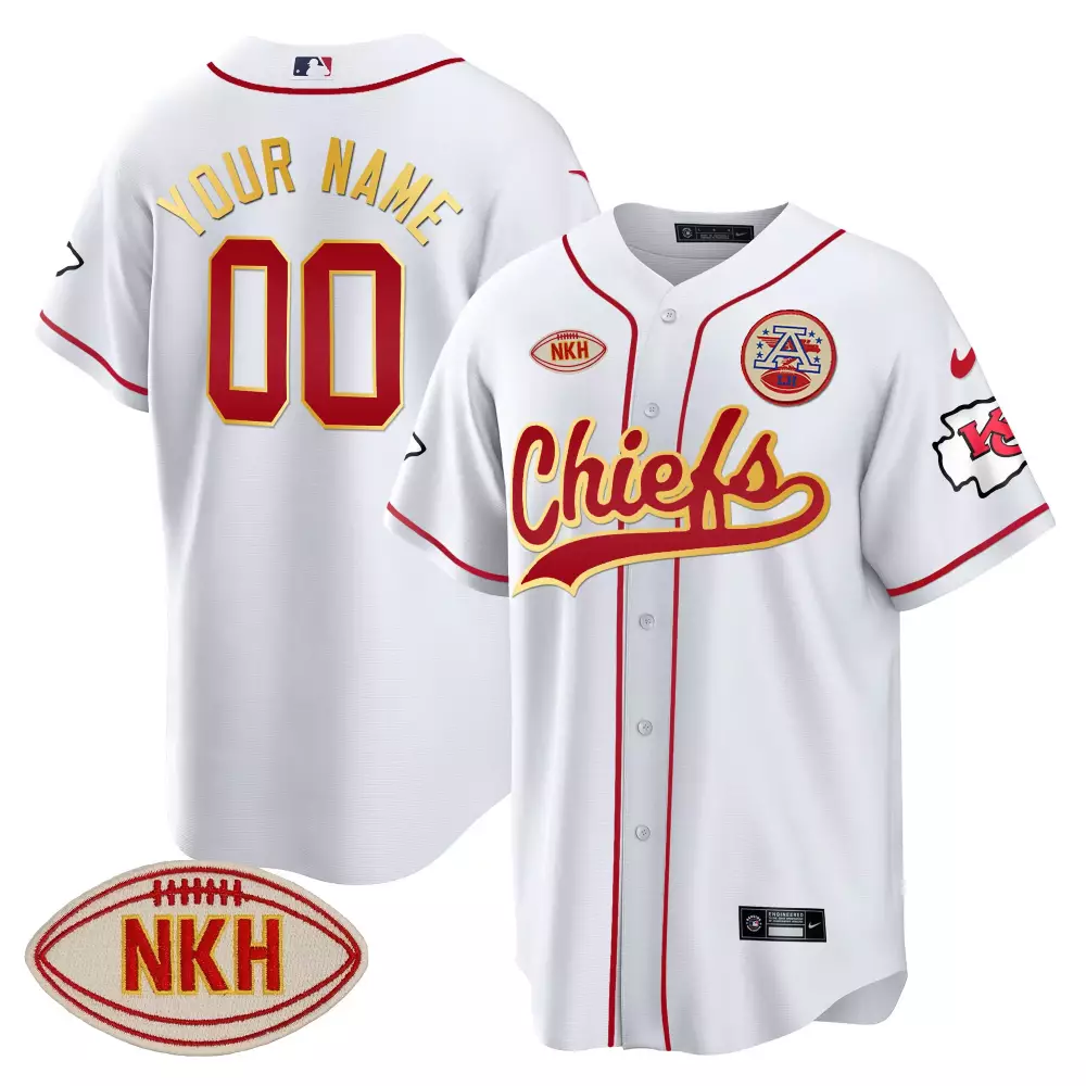 Kansas City Chiefs White All Stitched Jersey | Custom Name Patch Year 2023 for Men | Perfect Fan Gear for All Ages