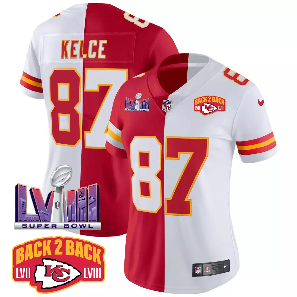 Kelce 87 Kansas City Chiefs Women's Cream Pink Stitched Jersey | Name Patch 2023 | Fan Gear for All