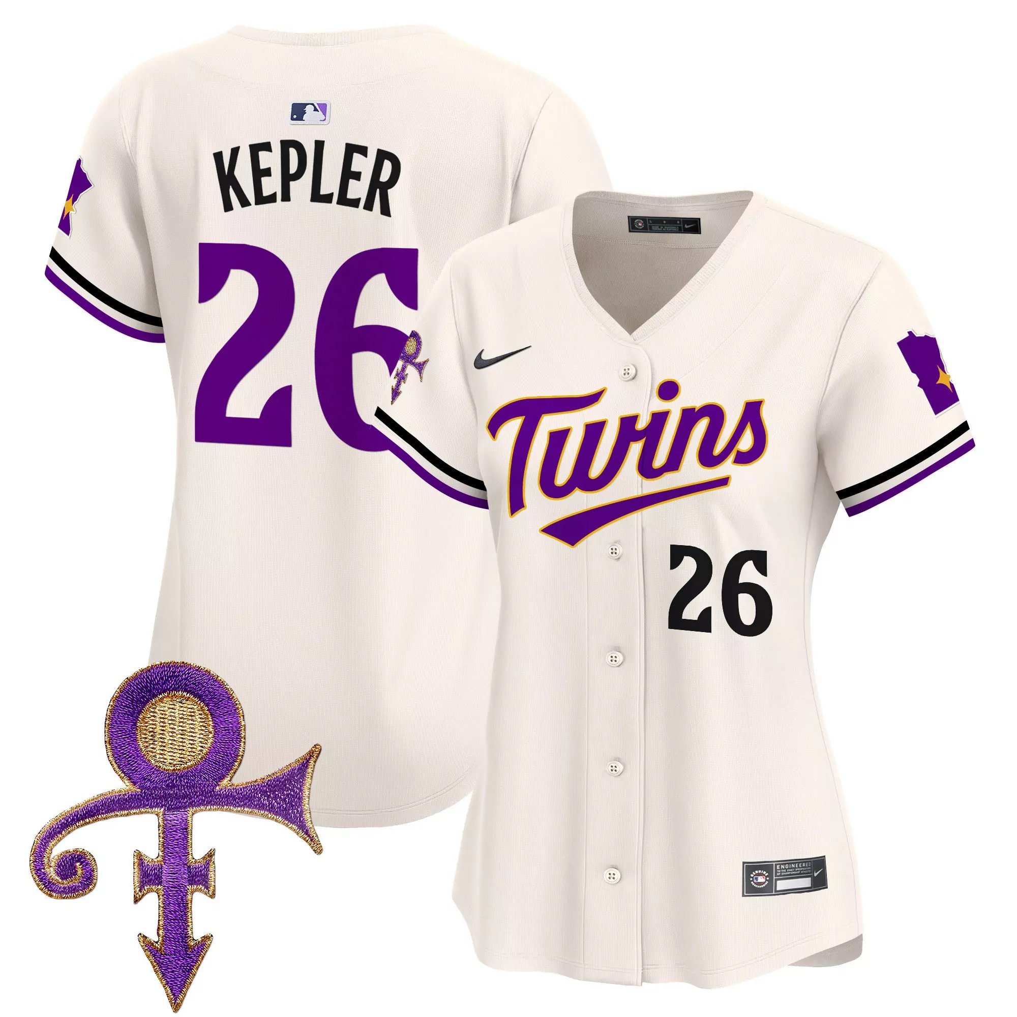 kepler 26 minnesota twins women s white stitched jersey with name patch 2023