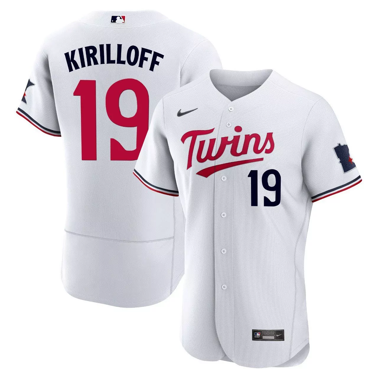 kirilloff 19 minnesota twins men s white all stitched name patch jersey 2023
