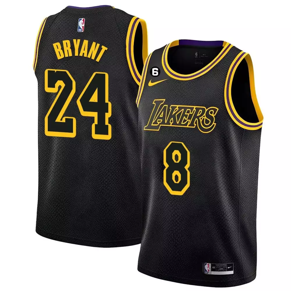 kobe bryant 24 los angeles lakers black jersey all stitched men s style name patch 2023