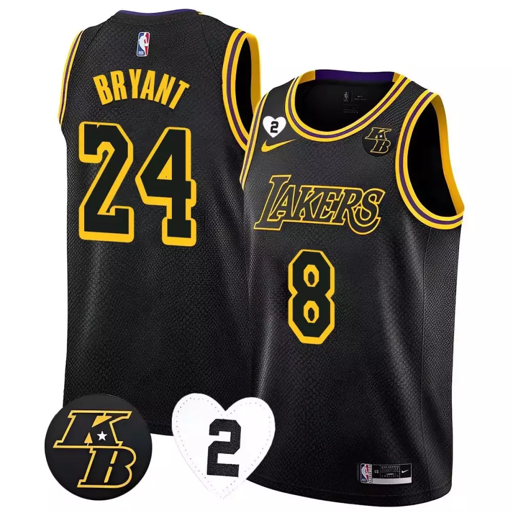 kobe bryant 24 los angeles lakers black jersey all stitched men s style name patch 2023