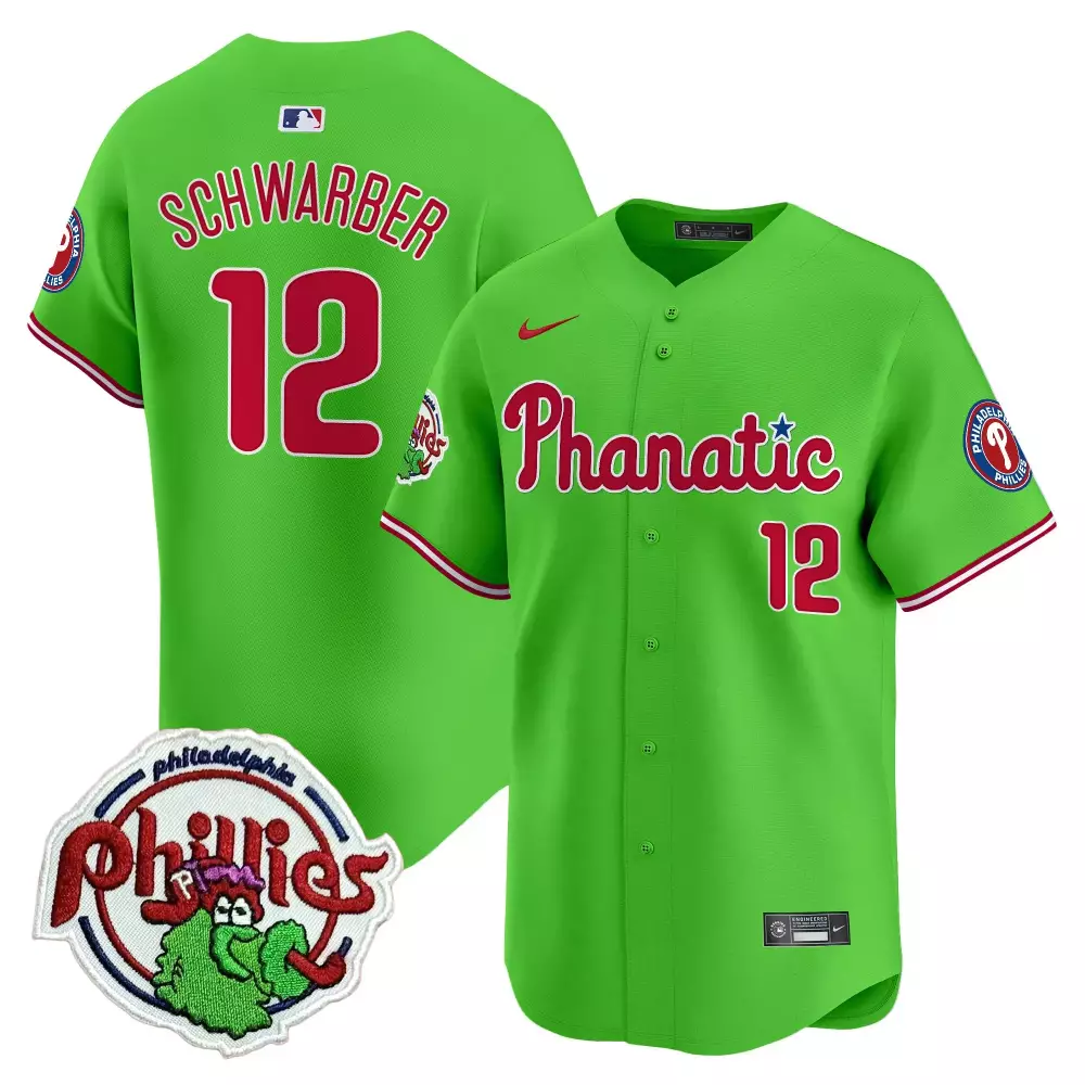 kyle schwarber 12 phillies green all stitched jersey name patch 2023 men s style
